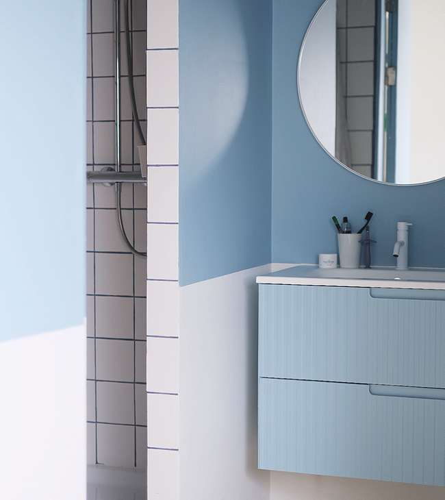 De blauwe badkamer van Hanna